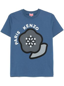 Kenzo: Голубая футболка 