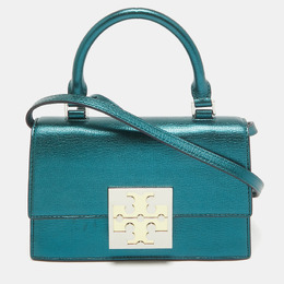 Tory Burch: Зелёная сумка на руку 