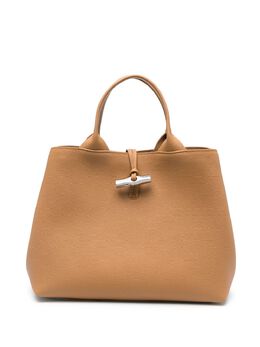 Longchamp: Коричневая сумка-шоппер  Roseau