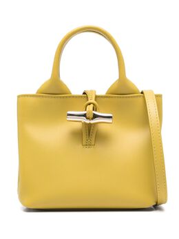 Longchamp: Зелёная сумка-шоппер  Roseau