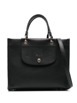 Longchamp: Чёрная сумка-шоппер 