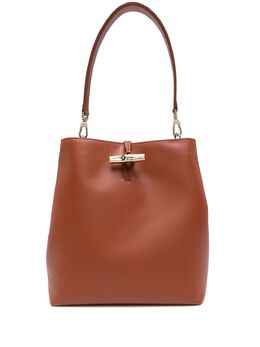 Longchamp: Коричневая сумка  Roseau