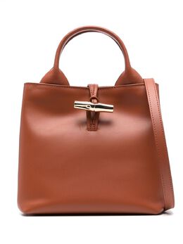 Longchamp: Коричневая сумка-шоппер  Roseau