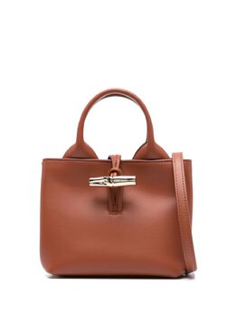 Longchamp: Коричневая сумка  Roseau