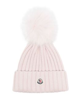Moncler: Светлая шапка 