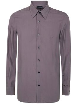 Emporio Armani: Фиолетовая рубашка 