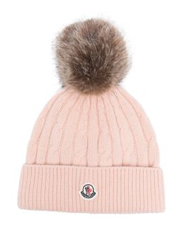 Moncler: Светлая шапка 