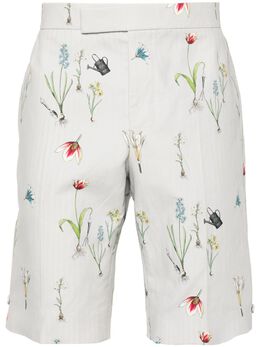 Thom Browne: Шорты с растительным принтом 