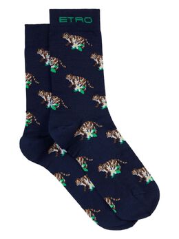 ETRO: Синие носки  Tiger