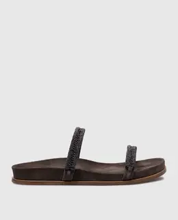 Brunello Cucinelli: Коричневі шльопанці 