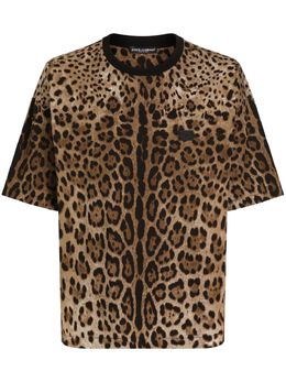 Dolce & Gabbana: Футболка  T с леопардовым принтом