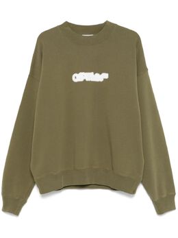 Off-White: Зелёный свитшот  Arrow