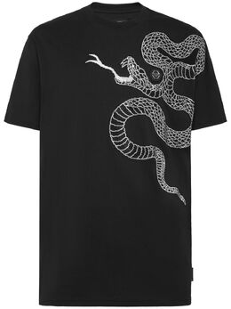 Philipp Plein: Чёрная футболка  Snake