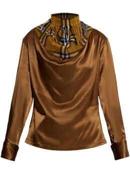 Burberry: Коричневая блуза 
