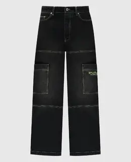 Off-White: Чорні джинси 