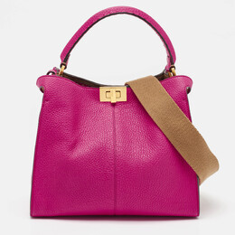Fendi: Розовая сумка на руку  Peekaboo