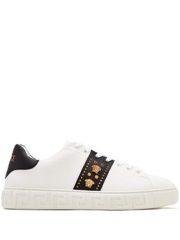 Versace: Белые кроссовки  Greca
