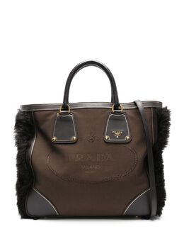 Prada Pre-Owned: Коричневая сумка-шоппер 