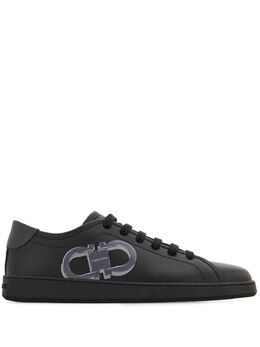 Ferragamo: Чёрные кроссовки  Double Gancini
