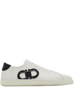 Ferragamo: Белые кроссовки  Double Gancini