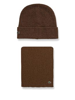 Lacoste: Коричневая шапка 