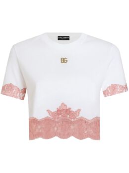 Dolce & Gabbana: Белая футболка  DG