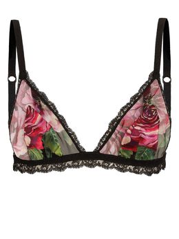 Dolce & Gabbana: Чёрный бюстгальтер  Rose