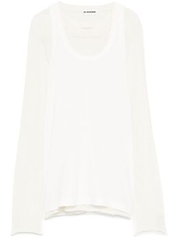 Jil Sander: Белый свитер 