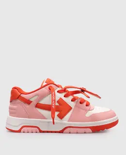 Off-White: Розовые кроссовки  Out of Office