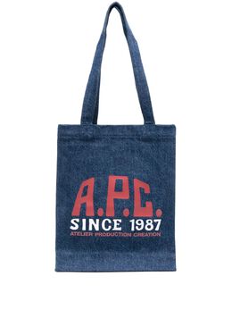 A.P.C.: Голубая сумка-шоппер  Lou