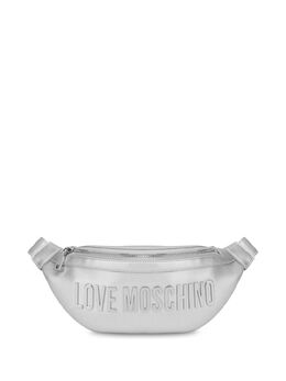 Love Moschino: Серебристая поясная сумка 