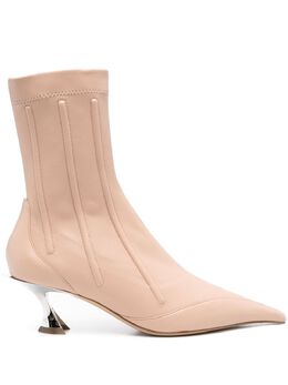 Mugler: Светлые ботинки 