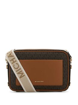 Michael Michael Kors: Коричневая сумка через плечо 