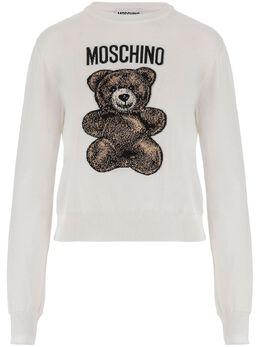 Moschino: Белый свитер  Teddy Bear