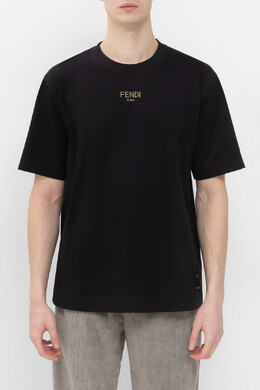 Fendi: Чёрная футболка 