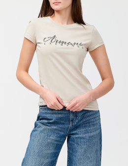 ARMANI EXCHANGE: Бежевая футболка 