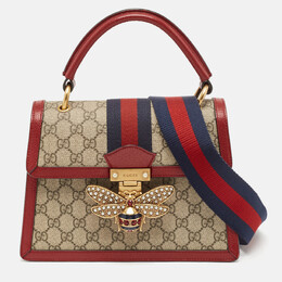 Gucci: Красная сумка на руку  GG Supreme