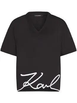 Karl Lagerfeld: Чёрная футболка  Signature