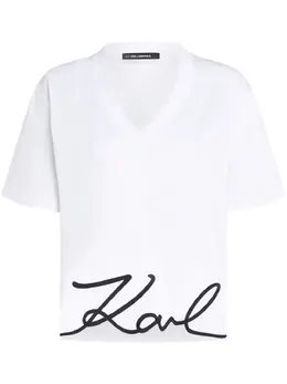 Karl Lagerfeld: Белая футболка  Signature