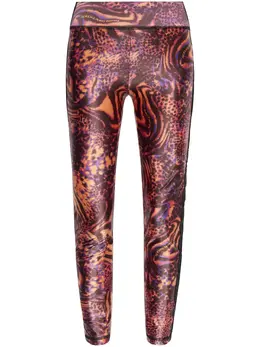 Versace Jeans Couture: Легинсы с животным принтом 