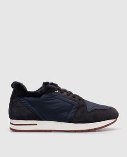 Loro Piana: Синие кроссовки 
