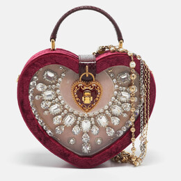 Dolce & Gabbana: Бордовая сумка на руку  My Heart