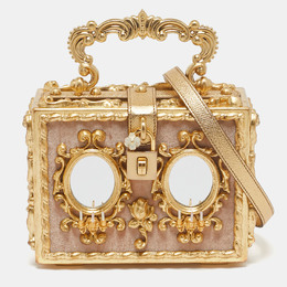 Dolce & Gabbana: Бежевая сумка на руку  Velvet