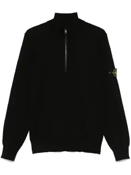 Stone Island: Чёрный свитер  Compass