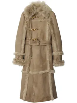 Burberry: Бежевое пальто 