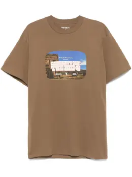 Carhartt WIP: Коричневая футболка 
