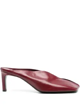 Jil Sander: Бордовые сабо 