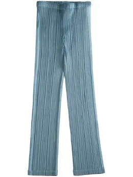 Pleats Please Issey Miyake: Голубые брюки 