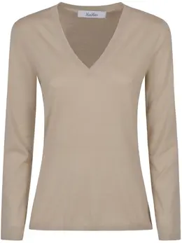 Max Mara: Топ с v-образным вырезом 