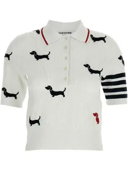 Thom Browne: Белое поло  Hector